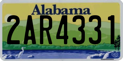 AL license plate 2AR4331