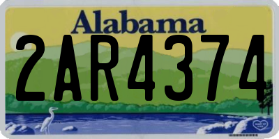 AL license plate 2AR4374
