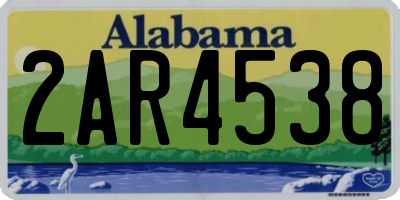 AL license plate 2AR4538