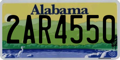 AL license plate 2AR4550