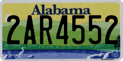 AL license plate 2AR4552