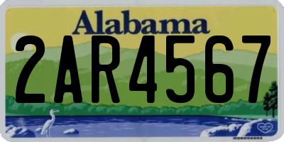 AL license plate 2AR4567