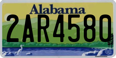AL license plate 2AR4580