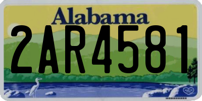 AL license plate 2AR4581