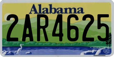 AL license plate 2AR4625
