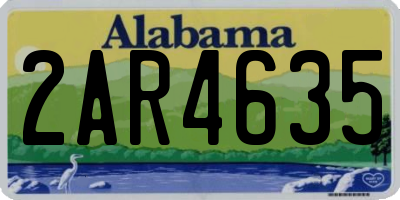 AL license plate 2AR4635