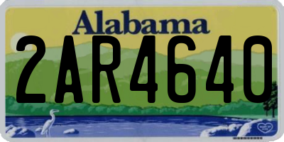 AL license plate 2AR4640