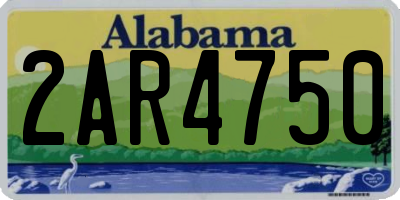 AL license plate 2AR4750