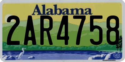 AL license plate 2AR4758