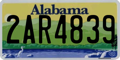 AL license plate 2AR4839