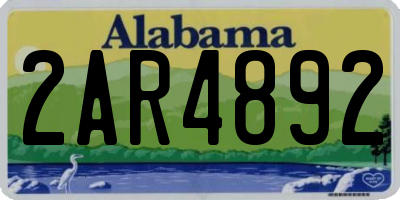 AL license plate 2AR4892