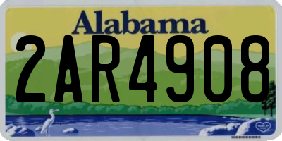 AL license plate 2AR4908