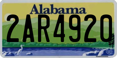 AL license plate 2AR4920