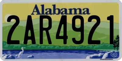 AL license plate 2AR4921