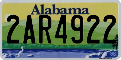 AL license plate 2AR4922