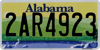 AL license plate 2AR4923