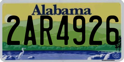 AL license plate 2AR4926