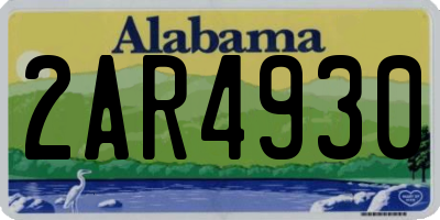 AL license plate 2AR4930