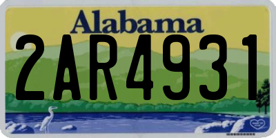 AL license plate 2AR4931