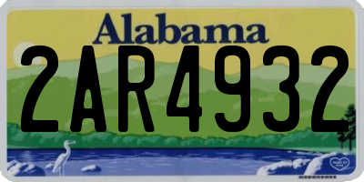 AL license plate 2AR4932