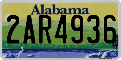 AL license plate 2AR4936