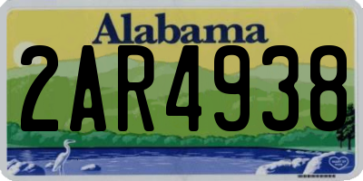 AL license plate 2AR4938