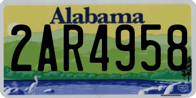 AL license plate 2AR4958