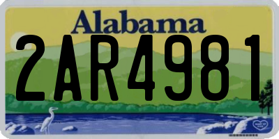 AL license plate 2AR4981