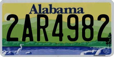 AL license plate 2AR4982