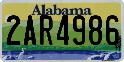 AL license plate 2AR4986