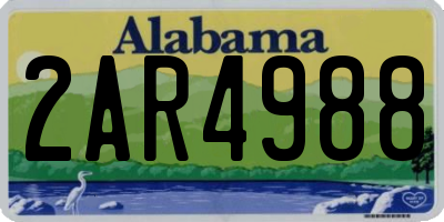 AL license plate 2AR4988