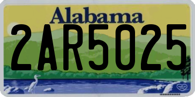 AL license plate 2AR5025