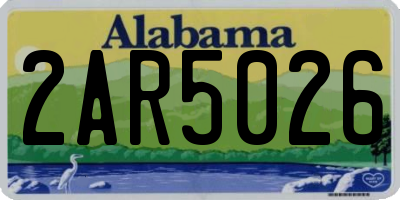 AL license plate 2AR5026