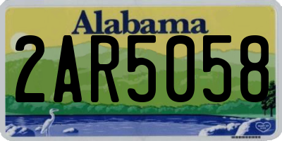 AL license plate 2AR5058