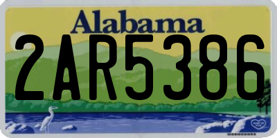 AL license plate 2AR5386