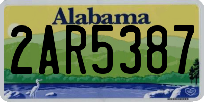 AL license plate 2AR5387