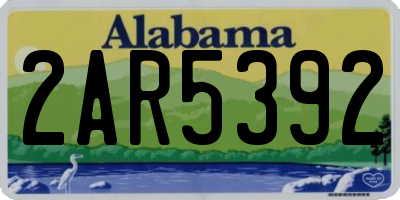 AL license plate 2AR5392