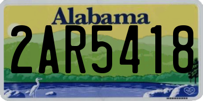 AL license plate 2AR5418