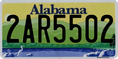 AL license plate 2AR5502