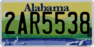 AL license plate 2AR5538