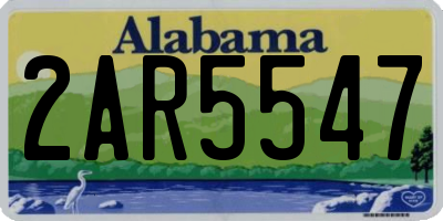 AL license plate 2AR5547