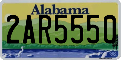 AL license plate 2AR5550