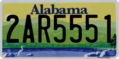 AL license plate 2AR5551