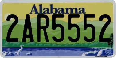 AL license plate 2AR5552