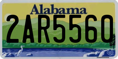 AL license plate 2AR5560