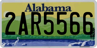 AL license plate 2AR5566