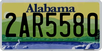 AL license plate 2AR5580