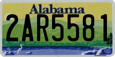 AL license plate 2AR5581