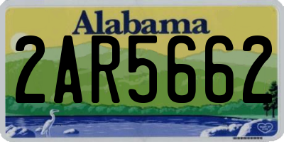 AL license plate 2AR5662
