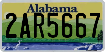 AL license plate 2AR5667